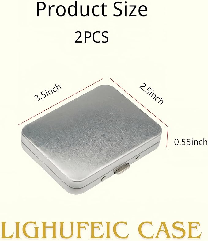 2Pcs Small Pill Case with Mirror 3 Compartment Metal Pill Box for Purse and Pocket,Portable for Daily Vitamins and Medication(Silver)