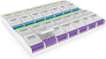 EZY DOSE Weekly (7-Day) Pill Organizer, Vitamin Container, and Daily Medicine Planner, 2X-Large Push Button Compartments, Arthritis Friendly, Easy to Use, 4 Times a Day, Clear Lids, BPA Free