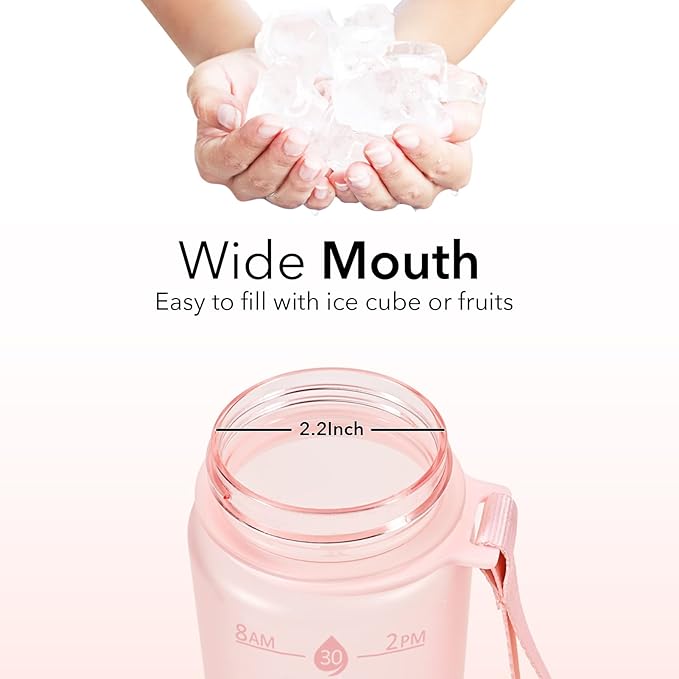 Hyeta 32oz Water Bottles with Straw - Stay Motivated and Hydrated with Convenient Times to Drink Markings, Durable, Leak-proof