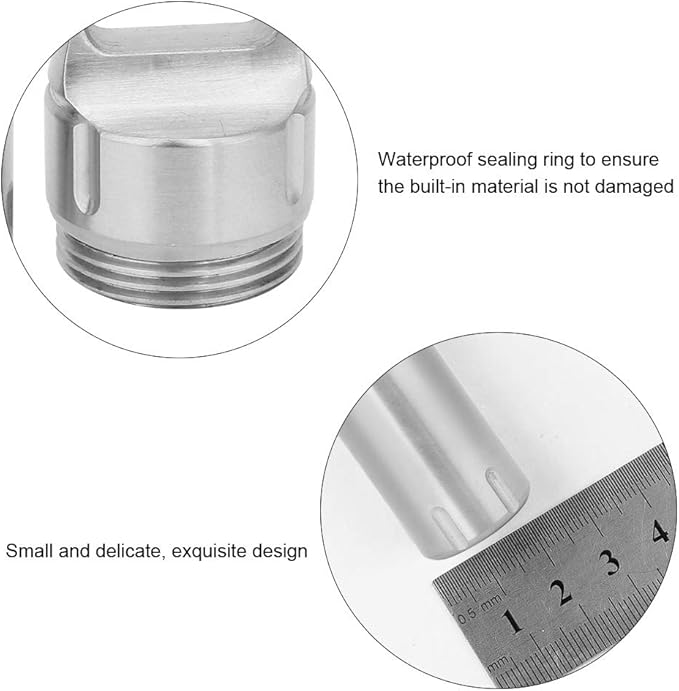 Organizers, Portable Box Case Stainless Steel Pills Case Container Bottles Keychain for Women Man Elderly Outdoor Sports Travel Holder (Steel Color)