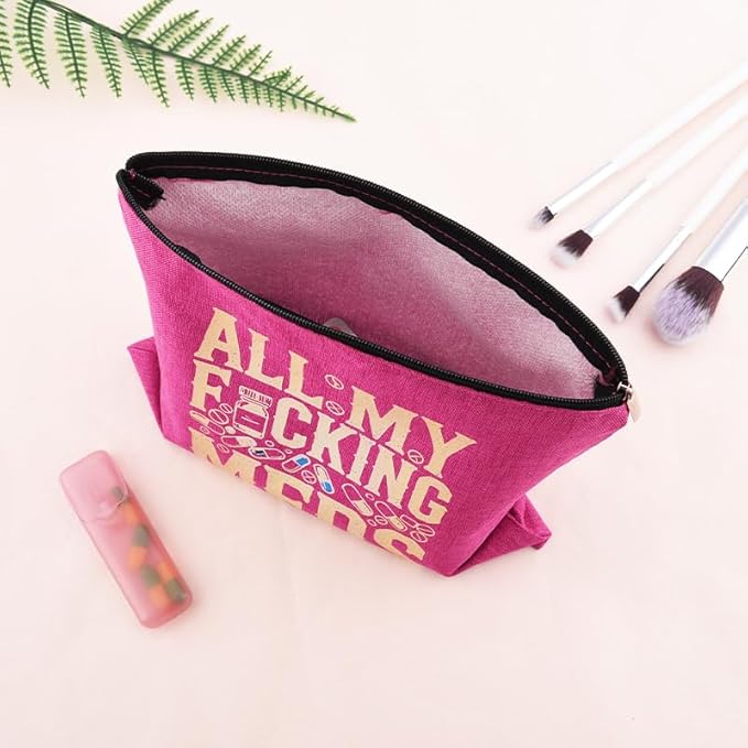 Funny Medicine Bag Gifts Nurse Practitioner Makeup Bag Pocket Pharmacy Pill Organizer Physician Assistant Pouch Medication Storage Container for Travel Doctor Novelty Gift Medical Christmas Gift Pouch