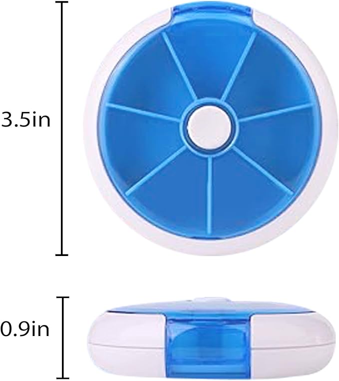 7 Grids Travel Pill Organizer Box 84-Pcs Medicine Name Labels Weekly 7-Day Pill Case Portable Medication Dispenser for Vitamins, Fish Oil & Supplements