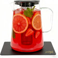 Glass Pitcher with Lid,3 Liter 101oz Glass Water Pitcher,Cold/Hot water jug, Iced Tea Pitcher, Large Jug for Coffee, Juice and Homemade Beverage