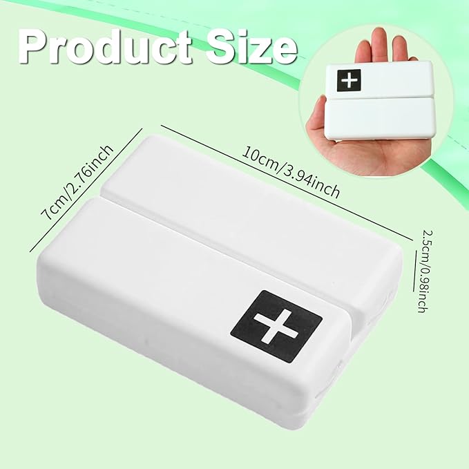 Daily Magnetic Pill Box Organizer, 7 Tray Travel Size Medicine Case Container, Cute Small Pocket Pill Dispenser Capsule Reminder Tracker for Medication, Fish Oil, Supplement, Tablets