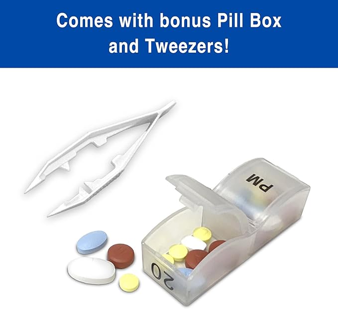 MedCenter AM/PM Pill Organizer HSA/FSA – 31 Day Monthly Pill Box with 2 Daily Compartments (AM & PM), Easy-Open Lids, Bonus Pill Box & Tweezers – Medication Organizer for Vitamins & Prescriptions