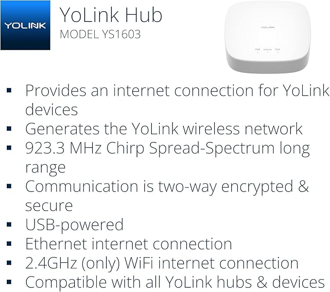 YoLink LoRa Smart Door Sensor Starter Kit: Hub & Door Sensor - Door Left-Open Reminders, up to 1/4 Mile Open-Air Range, up to 5 Year Battery Life, Alexa, IFTTT, Home Assistant