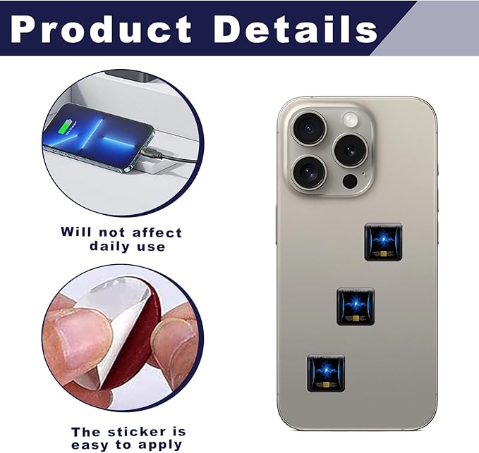 12 Pcs Emf Blocker for Cell Phone,Radiation Blocker for Cell Phone,Emf Stickers,A Practical Gift for Tech Lovers for Smart Phones/Laptops Electronic Devices Blockers(Square Current)