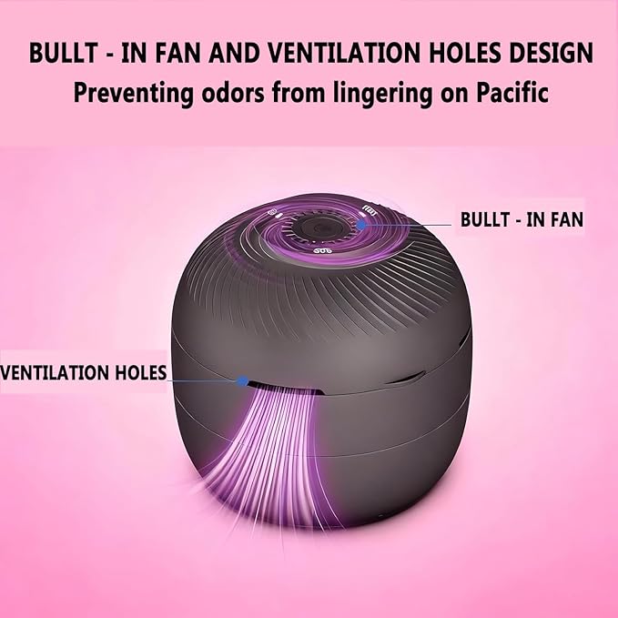 Pacifier Box, Portable UV-C Box for Pacifiers USB Rechargeable Mini Pacifier Box 2 Time Settings (60s and 180s) with Fan Fast Charging and Long Battery Life