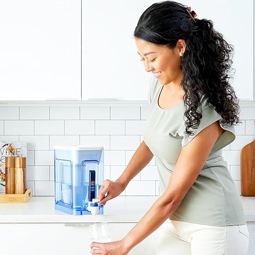 ZeroWater 22-Cup 5-Stage Water Filter Dispenser with Instant Read Out - 0 TDS for Improved Tap Water Taste - IAPMO Certified to Reduce Lead, Chromium, and PFOA/PFOS