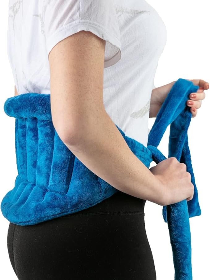 Microwavable Heating Pad for Back Pain Relief – Moist Heat Pack for Neck & Shoulders – Microwave Wheat Bag with Long Ties – Reusable Hot Cold Therapy Wrap for Cramps, Stress & Muscle Relaxation XL 71”