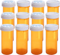 Plastic Empty Pill Bottles with Double Sided Use (Child Resistant & Easy Open) Caps - Medicine Container Pill Case Dispenser Organizers (30 Dram, 12pcs)