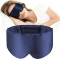 100% Mulberry Silk Sleep Mask, Large Adjustable Eye Cover for Sleeping, Comfortable, Pressure-Free and Breathable Sleeping Masks for Women Men - DarkBlue