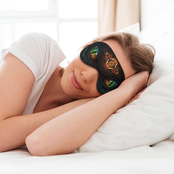 Dragon Eye Sleep Mask Eye Mask with Adjustable Strap Eye Sleep Shade Cover Blocks Light for Women Men Airplane Travel Nap
