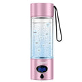 Hydrogen Water Bottle - 5000 PPB in 8 Minutes, Cyclic Mode for 8 Hours, Self Clean, Aluminum & Glass, for Travel Sports Office Home, Gift for Father Mom Family Friends Clients(Pink, 12Oz)