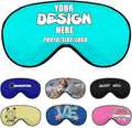 Personalized Eye Mask for Sleep, Custom Eye Masks for Adult Children Soft Breathable Lightweight, Design Your Own Sleep Masks Effectively Blocking Light,#Cyan