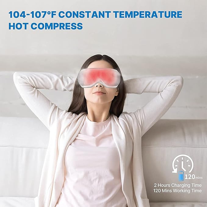 Eye Massager Eye Mask with Heat & Remote Control & Eye Care Device Eye Beauty