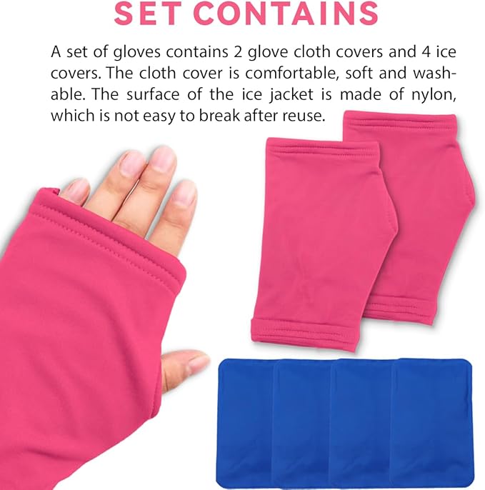 Hot and Cold Therapy Gloves, Ice Pack for Pain Relief | Microwavable and Freezable Mittens for Arthritis, Finger Injuries, and Carpal Tunnel