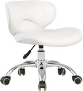 Pedicure Stool Hydraulic Height Adjustable with Back Support for Nail Salon Manicure Tech Pedicure Spa (White)