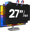 2 Pack 27 Inch Magnetic Computer Privacy Screen Filter for Monitor 16:9 Aspect Ratio, Removable Hanging Privacy Screen Shield, Anti Blue Light Filter, Anti-Glare Protector