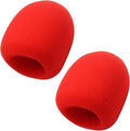 Fielect 2Pcs Microphone Cover Sponge Foam Mic Cover Handheld Microphone Windscreen Shield Protection Micro Foam Filter Red for KTV Broadcasting