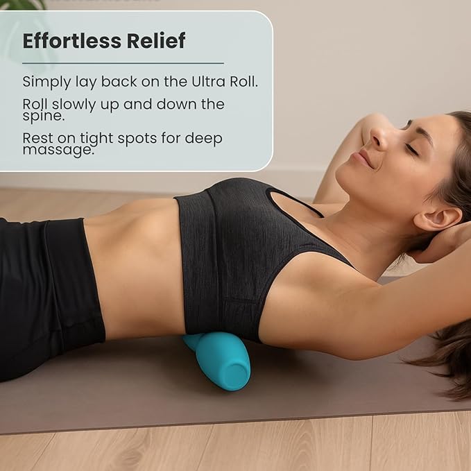 Foam Back Roller for Back Pain Relief – Upgraded 100% Flexible Silicone that Wraps Around the Spine, Softer Than Hard Foam Rollers, but Firm Enough for Deep Muscle Relief