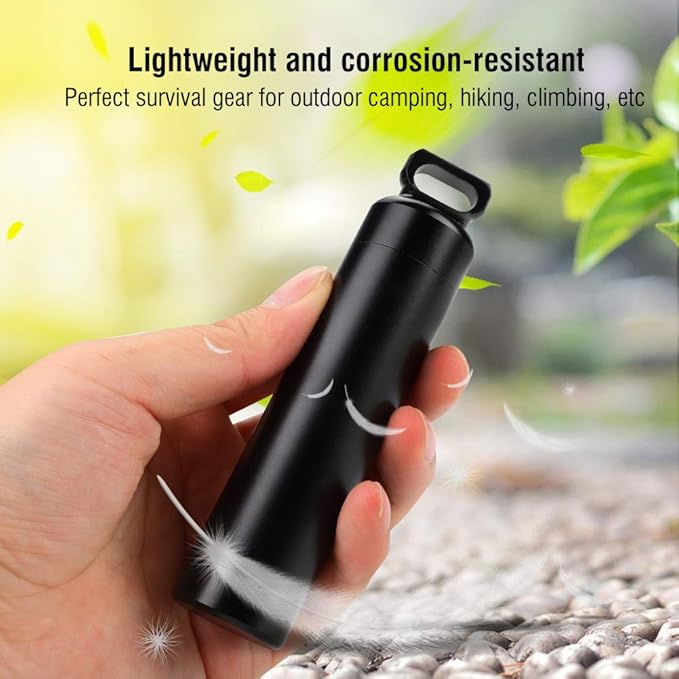 Pill Case Waterproof Aluminum Alloy Pill Bottle Medicine Container Holder for Outdoor Pill Fob Capsule Keychain Small Pocket Pill Box Keychain Pill Organizer Case Container