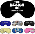 Custom Sleep Mask with Photo Text Logo, Customized Eye Mask for Men Women Kids Pressure-Free Comfy Adjustable Silky Skin-friendly, Non-allergic Eye Cover Custom,#Black