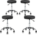 Set of 4 Round Rolling Stool Swivel with Wheels Adjustable Height Heavy Duty Wide Seat Drafting Stool Chair for Office Salon Massage Spa Medical Tattoo Beauty 4 Pack
