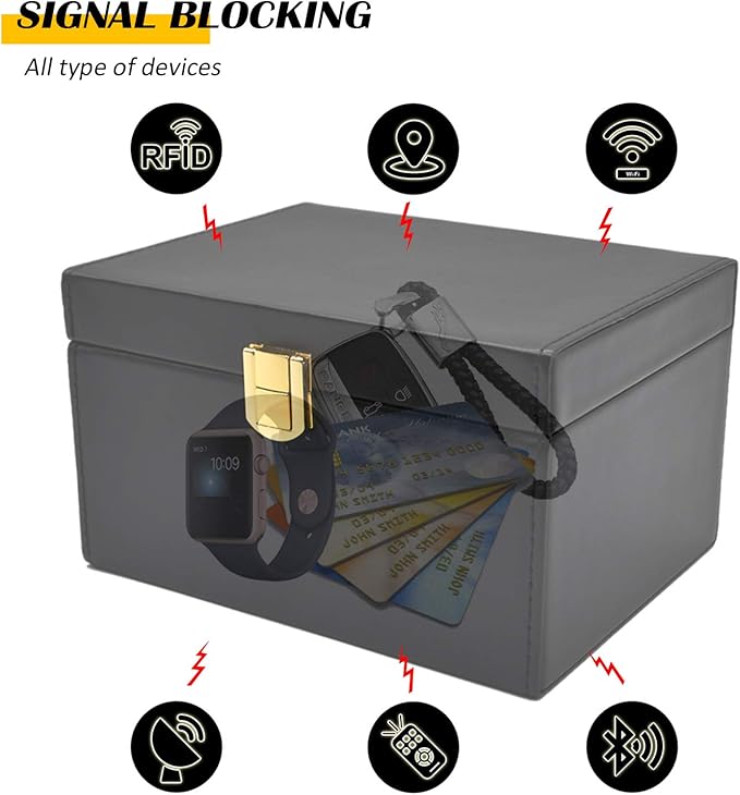 briidea Faraday Box Key Fob Protector, RFID Signal Blocking Box, Faraday Box Signal Blocking Shielding Box for Car Key (Capacity(5-8Keys))