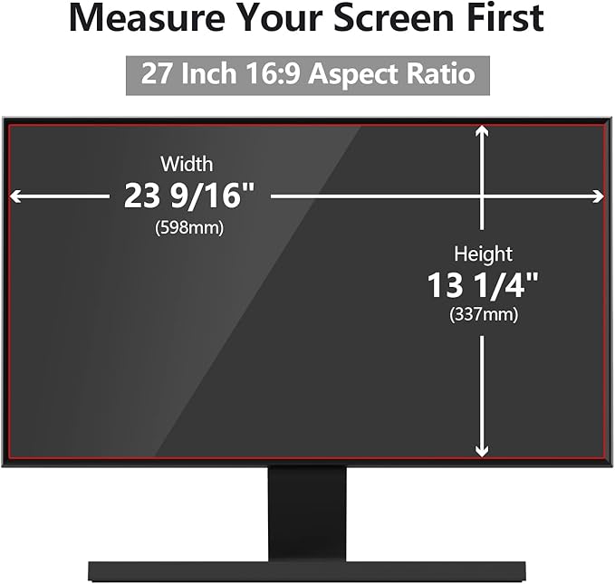 [5 Pack] 27 Inch Computer Privacy Screen Protector for 16:9 Widescreen Monitors-Anti-Glare & Blue Light Filter,Anti-Spy Film,Reduces Eye Strain (Fits Most Desktop Screens)