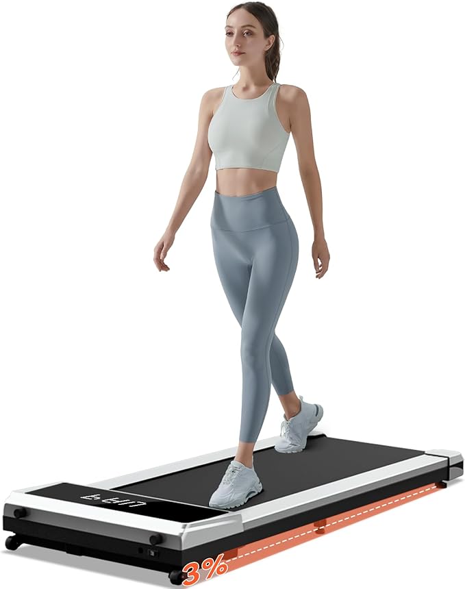 Under Desk Treadmill with Incline, Mini Walking Pad, Treadmills for Home Office, Portable Walking Treadmills with Wheel