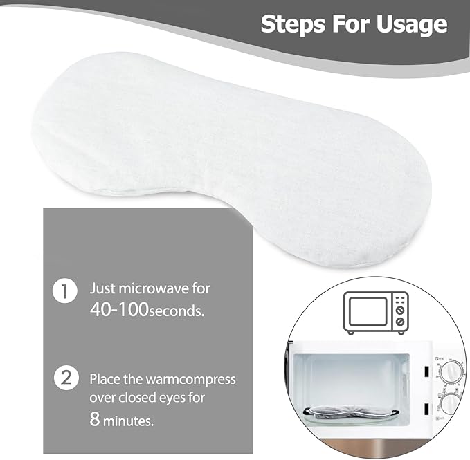 Moist Heat Eye Compress&Microwave Hot Eye Mask for Dry Eyes，Heated Eye Mask Natural and Healthy Therapies
