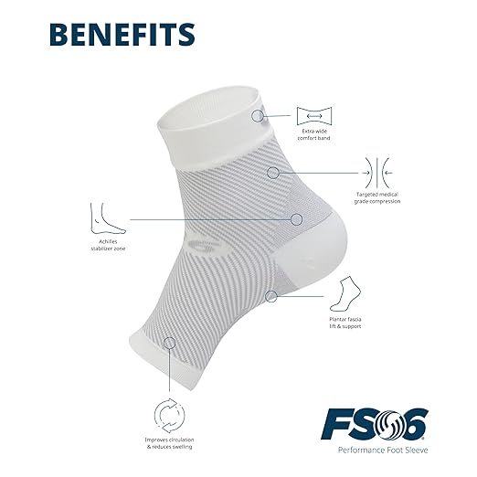 OS1st FS6 Plantar Fasciitis Foot Sleeve for Plantar Fasciitis Pain, Heel and Arch Pain, and Arch Support (X-Small)