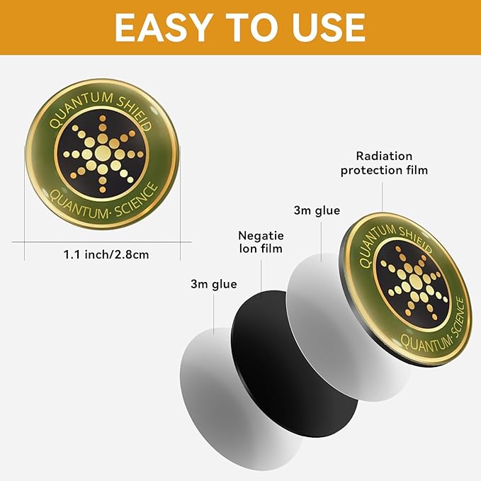 6 Pieces Cell Phone Blocker Protection Neutralizers Stickers for Smart Phones Tablets Laptops Computer WiFi Priner TV Electronic Devices - Gold