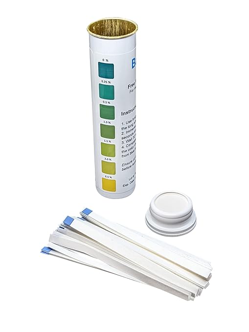 Frying Oil Quality Test Strips, Low Range Free Fatty Acid (FFA) 2.5% [Vial of 50 Test Strips]