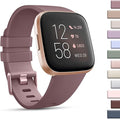 Mugust Sport Bands Compatible with Fitbit Versa, Classic Soft Silicone Replacement Wristbands Straps for Fitbit Versa 2 Smart Watch Women Men (Large, Smoke Violet)