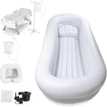 Bedside Shower Bath Kit,Inflatable Bed Bath,Medical grade PVC Bedside Shower Bathtub Kit,Bed Baths for the Disabled,Suitable for Disabled People, Elderly Pregnant Women, Etc (Double layer)