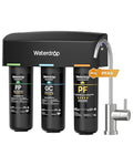 Waterdrop TSB-10-PF Under Sink Water Filter, 𝐑𝐞𝐝𝐮𝐜𝐞𝐬 𝟖𝟎+ 𝐈𝐦𝐩𝐮𝐫𝐢𝐭𝐢𝐞𝐬-PFAS, Chlorine, Chloramine, Fluoride, Taste&Odor, 9 Layer Under Sink Water Filtration System,with A Extra Faucet