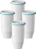Compatible with Zero Pitchers and Dispenser, 0 TDS Premium Filtration, Fit for ZR-001 ZR-004 ZP-006 ZR-017 ZS-008 Filters, reducing Lead, Chromium, and Contaminants, 4 Pack