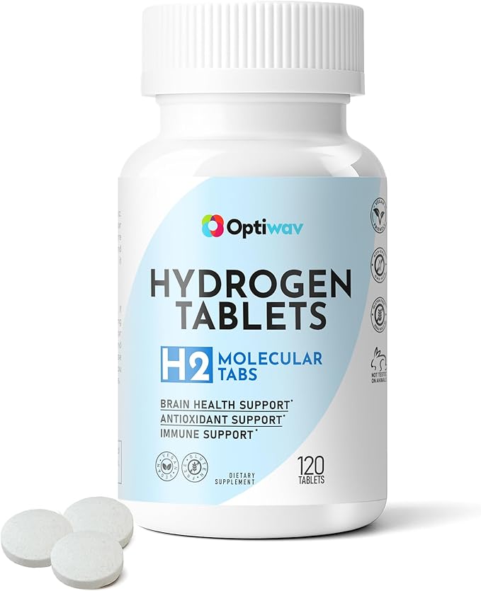 Hydrogen Tablets for Drinking Water - H2 Molecular Tabs with Magnesium for Instant Hydrogenated Drink Healthy Aging Immunity Antioxidant Cognitive & Brain Health Support - Non-GMO Gluten-Free
