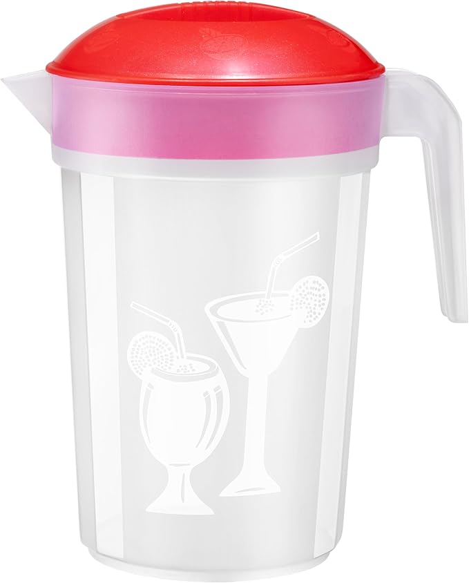Tribello LARGE 1.3 Gallon Water Pitcher, Plastic Juice Pitcher With Lid - Dishwasher Safe, BPA Free, Colors May Vary (1.3 Gallon)