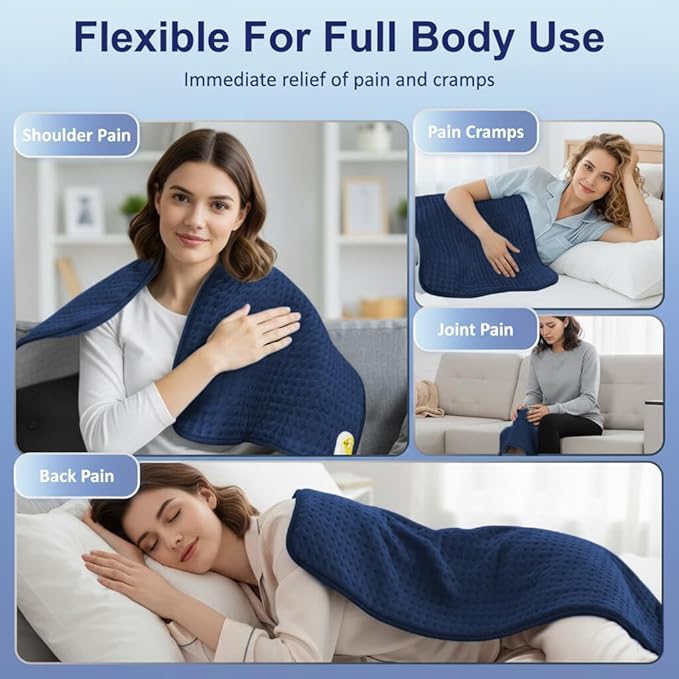 Heating Pads, Electric Heating Pad 40"x20" for Back Neck Shoulder Belly Heating Technology, Ultra-Soft Moist & Dry Therapy Heat Pad with 10 Temperature Settings 3 Timer, Automatic Switch-Off