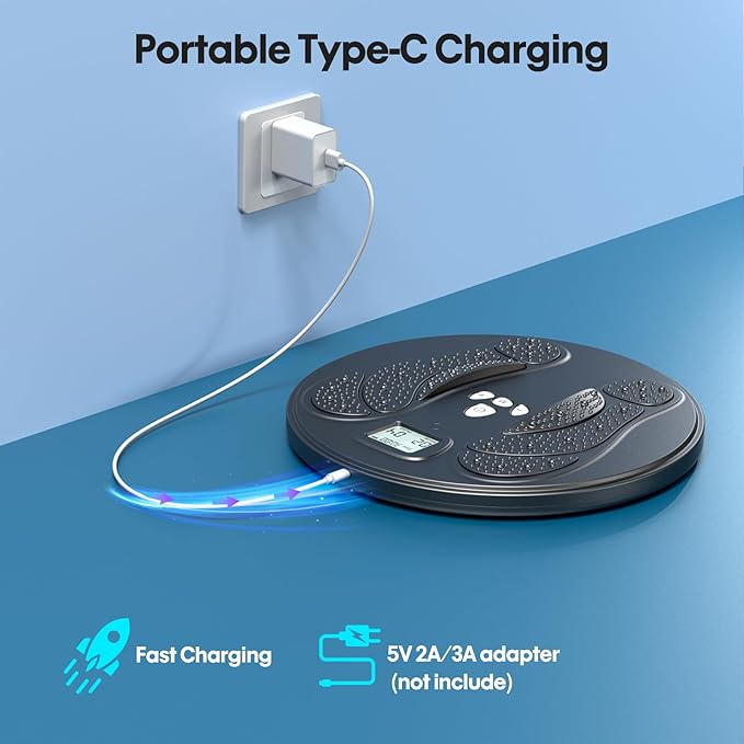 Y&LJ EMS Foot Massager for Neuropathy and Circulation, Rechargeable TENS Foot Stimulator with 10 Modes & 50 Intensities, Pain Relief Foot Massager for Plantar Fasciitis, Gift for Mom Dad