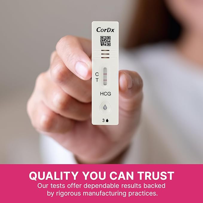 CorDx Early Detection Pregnancy Test Kit, Urine Tests for Easy At Home hCG Level Testing, Tester for Pregnant Women, Clear, Fast and Reliable Result with Over 99% Accuracy, 7 Pack Cassettes