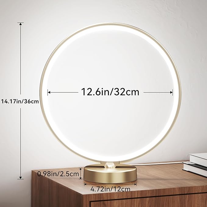 Sunlight Lamp,10000 Lux Sun Lamp,Daylight Lamp with 3 Color Temperatures, Stepless Brightness, Memory Function &Timer Natural Lamp, Desk Lamp Table Lamp for Home-Gold