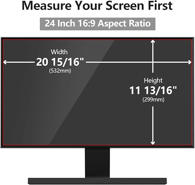 [2 Pack] 24 Inch Computer Privacy Screen Protector for 16:9 Widescreen Monitors-Anti-Glare & Blue Light Filter,Anti-Spy Film,Reduces Eye Strain (Fits Most Desktop Screens)