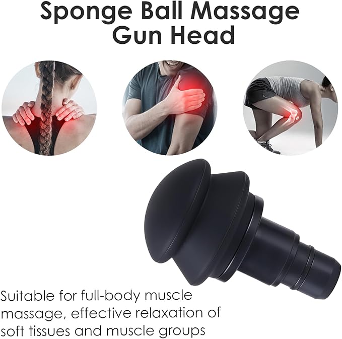 Silicone Gas Cushion Fascia Massager Replacement Heads, 18 mm Muscle Massage Gun Head, Massage Gun Replacement Head for Whole Body Muscles Relaxation and Sore Pain Relief (1 Pack Gas Cushion Heads)