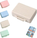 2023 New Daily Pill Organizer, 9 Compartments Portable Sealed Pill Box, Travel Pill Organizer, Waterproof Design Pill Box for Wallet Pocket to Hold Vitamins, Cod Liver Oil & Medications (E-1PC-Beige)