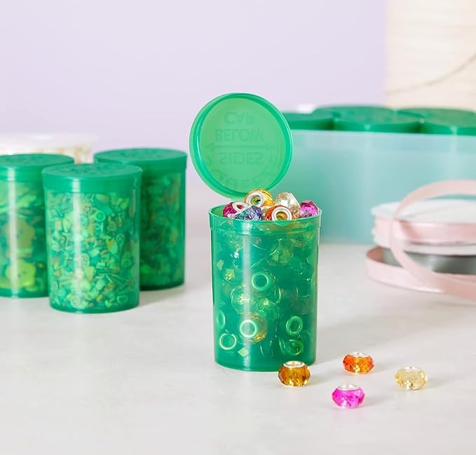 100Pcs Empty Pill Bottles with Caps, 13 Dram Empty Prescription Vial, Waterproof Airtight Joint Pill Bottles with Pop Top Caps, Medicine Container for Pill, Crafts, Candy, Supplements(Green)