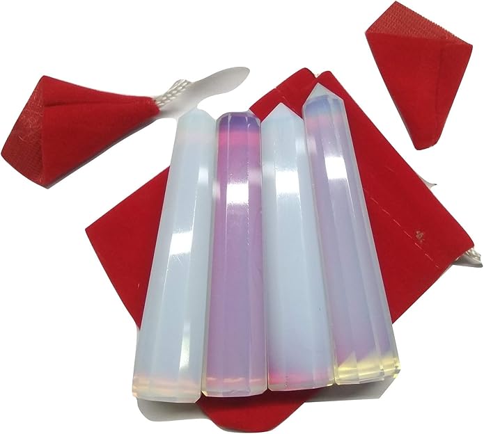 WholesaleGemShop 3 Inch Gemstones Obelisk Tower Jumbo Facet Aura Rock Crystal Natural Polished Earth Wand Spirit